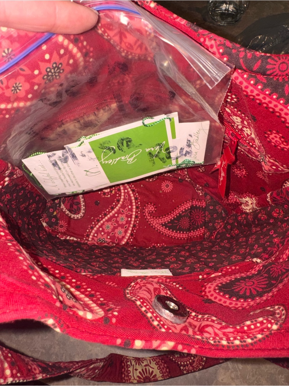Vera Bradley Red Paisley Quilted Shoulder Bag Set - Picture 4 of 5
